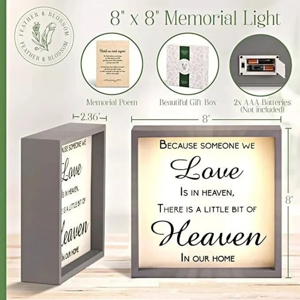 Feather Blossom Memorial Light Because Someone We Love Is In Heaven In Our Home